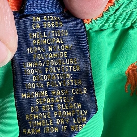 POLO Green Swim Trunks with Orange logo - Picture 7 of 8